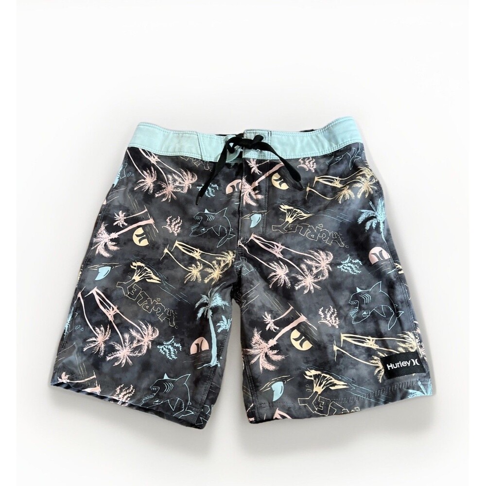 Hurley Boys Volcano Doodle stretch Island Surf Board Shorts Size 7